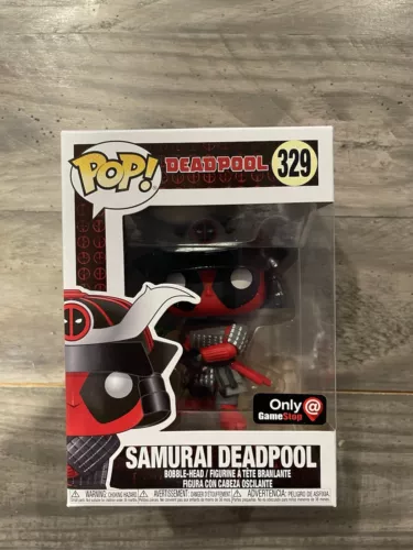 NEW FUNKO POP Marvel #329 Samurai Deadpool GameStop Exclusive W Protector