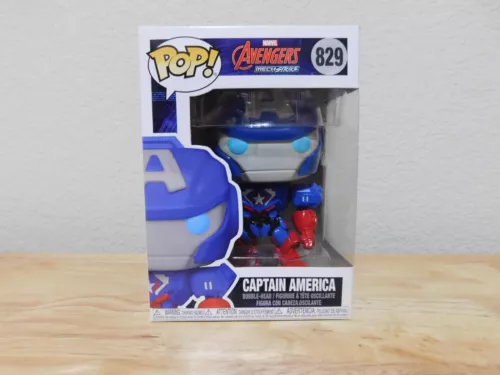 New Funko Pop Marvel Avengers Mech Strike#829 Captain America bobble-head figure