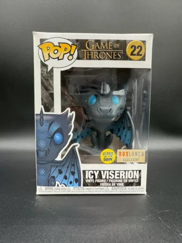 NIB Funko Pop Icy Viserion #22 Game of Thrones Glow in Dark Box Lunch Exclusive