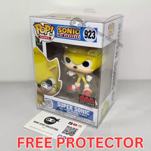Sonic The Hedgehog Super Sonic AAA Anime Exclusive 923 Funko Pop FREE PROTECTOR