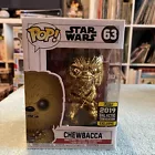 Star Wars Chewbacca FUNKO Pop Gold Chrome Galactic Convention Exclusive # 63