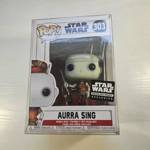 Star Wars FUNKO POP 303 Aurra Sing Vinyl Bobble Head Smugglers Bounty VAULTED