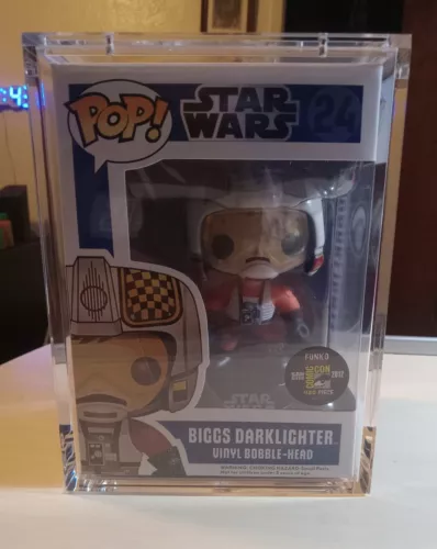 Star Wars Funko Pop Blue Box #24 - Biggs Darklighter Exclusive  Hard Stack Case