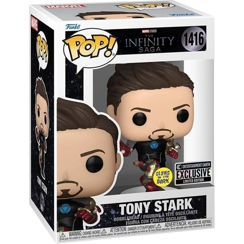 Tony Stark Funko Pop! The Infinity Saga - Glow EE Vinyl Figure #1416 with Case