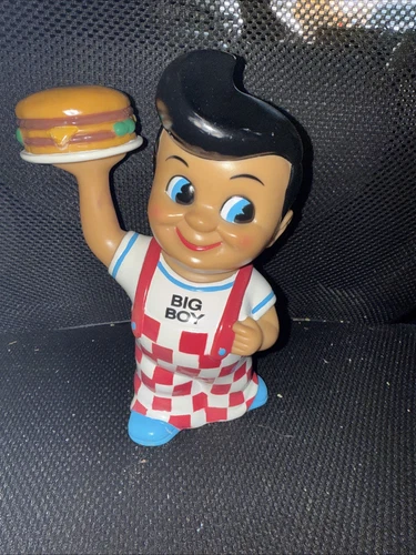 Vintage Bob’s Big Boy 8” Plastic Vinyl Coin Bank Funko W/ Stopper, Blue Shoes