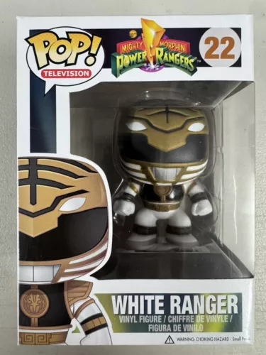 White Ranger 22 ~ Mighty Morphin Power Rangers ~ Funko Pop Vinyl + POP PROTECTOR