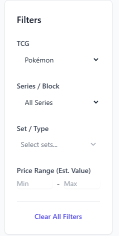 A screenshot of the filter sidebar.