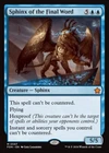 Sphinx of the Final Word #